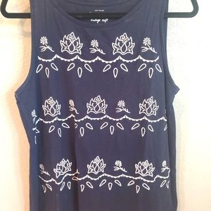 Loft embroidered tank top medium